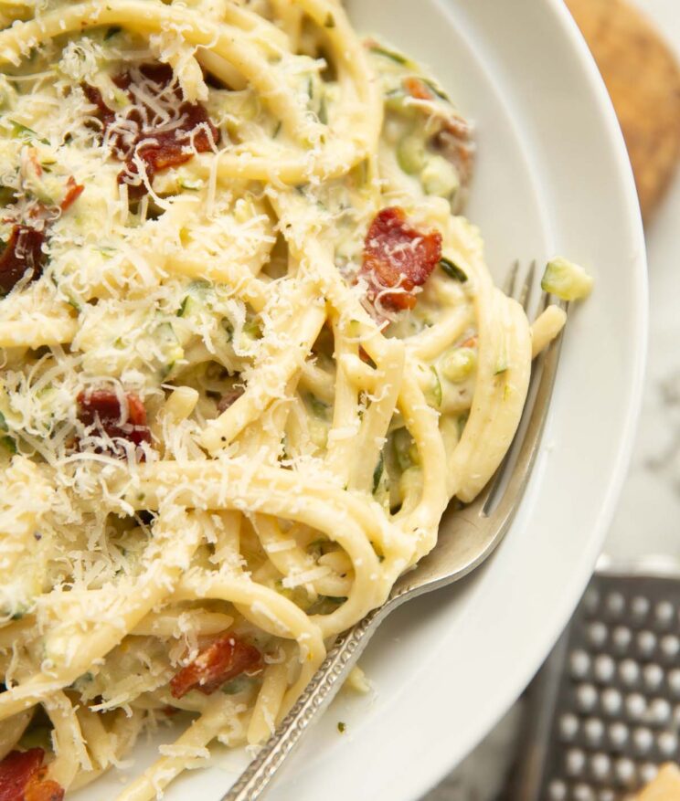 Creamy Courgette & Bacon Pasta