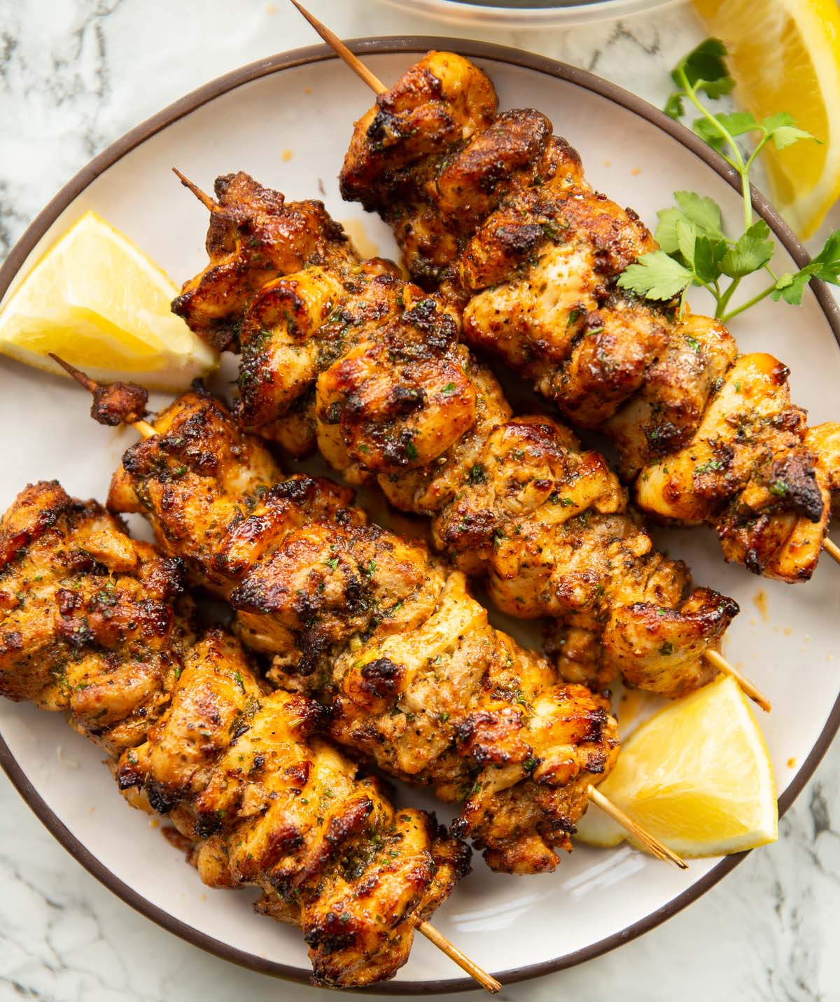 Air Fryer Lemon Butter Chicken Skewers