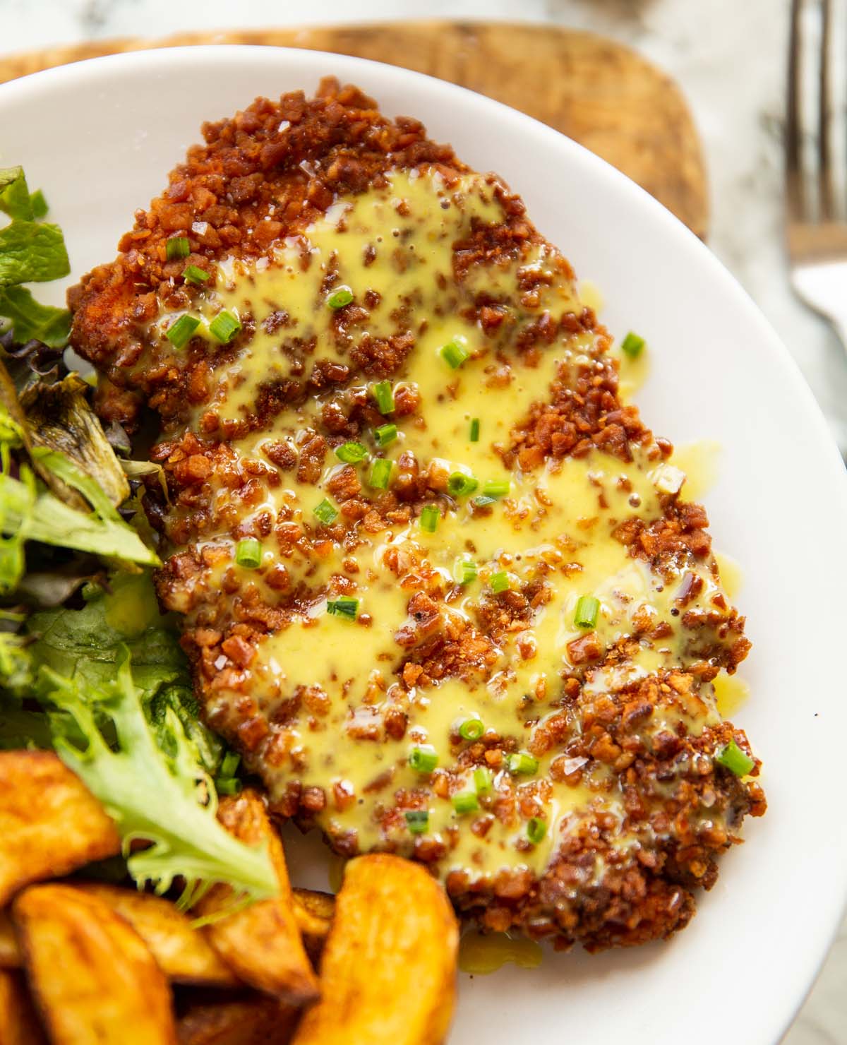 Pretzel Crusted Chicken (& Honey Mustard Sauce)