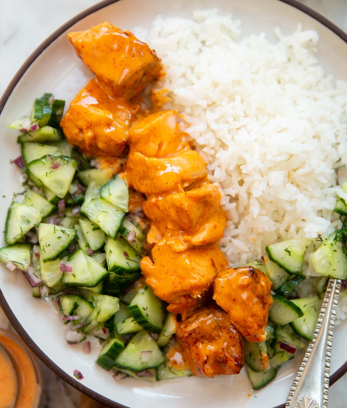 Bang Bang Salmon Skewers