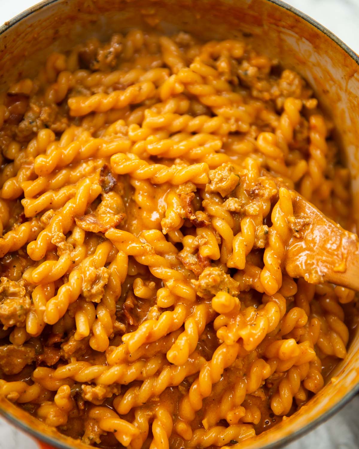 One Pot Sausage and Bacon Pasta